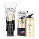 Olay Day Cream Total Effects 7 in 1, Anti-Ageing Moisturiser, 20g & Olay Face Wash Total Effects 7 in 1 Exfoliating Cleanser, 100g